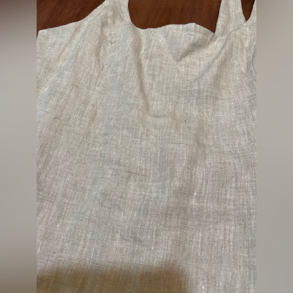 Aritzia Wilfred New Saturn Natural Linen Wrap Midi Dress Size 10 - Picture 15 of 16
